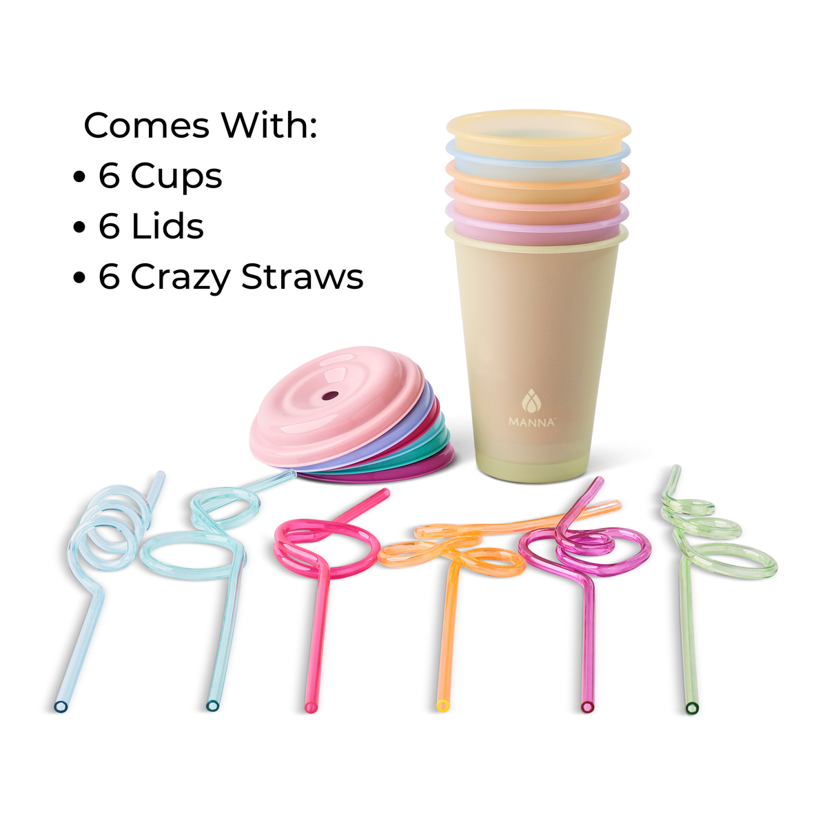 6-Piece Kid's Crazy Straws Color-Changing Cup Set