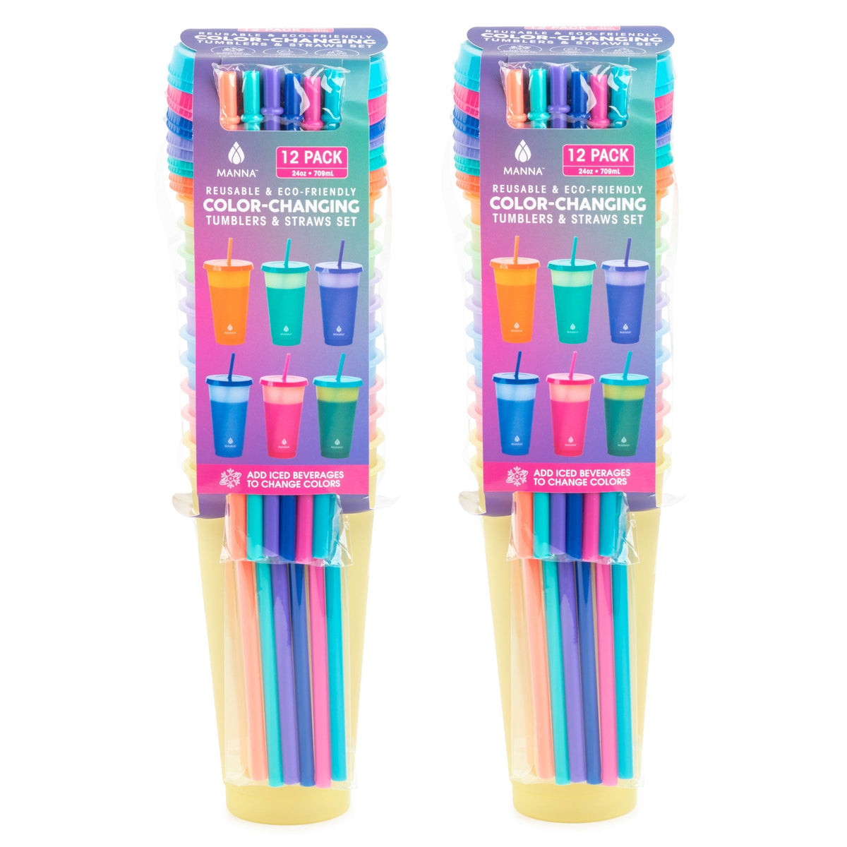 24-Piece Pastel Color-Changing Cup Set
